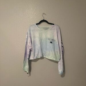 Southern Shirt Tie-Dye Cropped T shirt Full Sleeve Size Large 100% Cotton